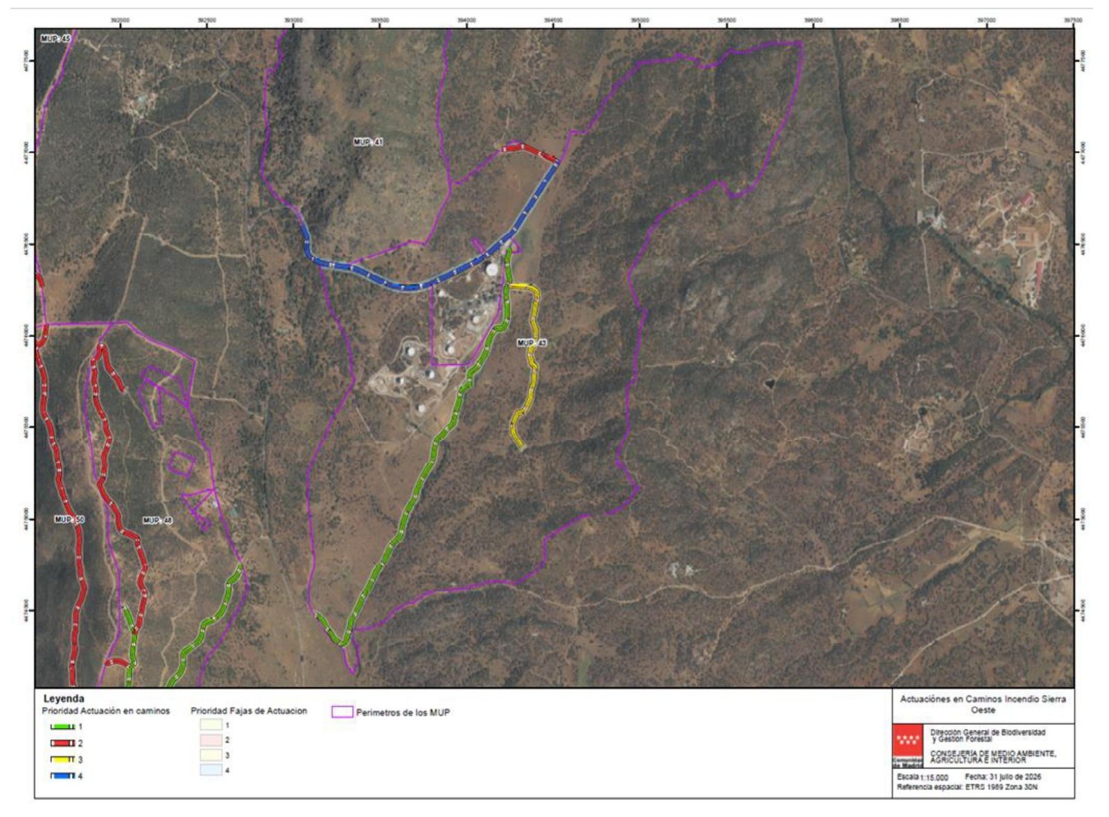 Plano de actuaciones previstas del MUP 43