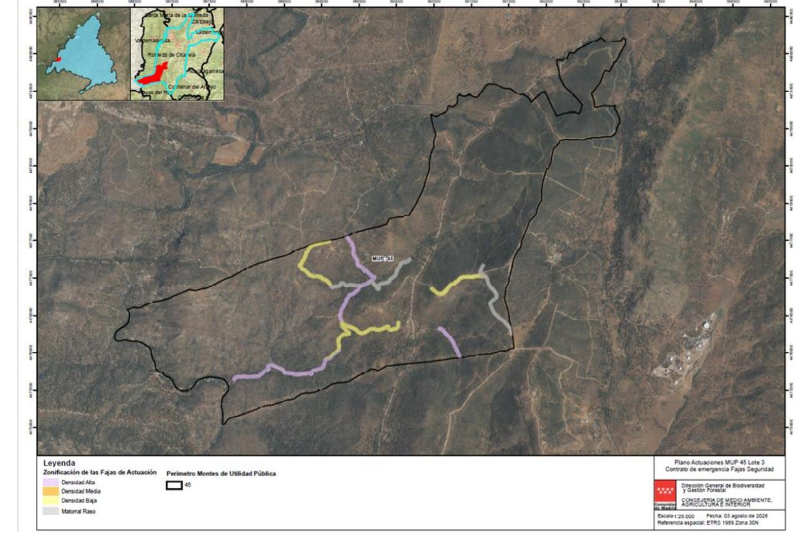 Plano de actuaciones previstas del MUP 45