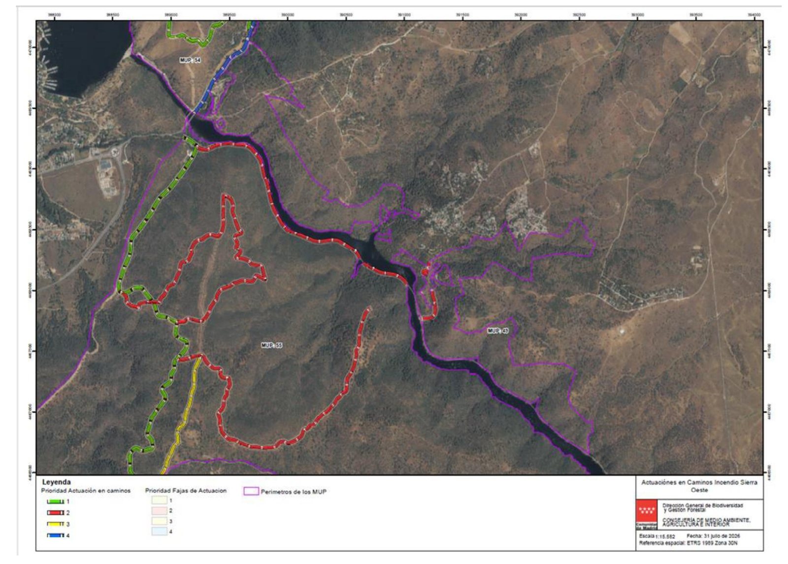 Plano de actuaciones previstas del MUP 49