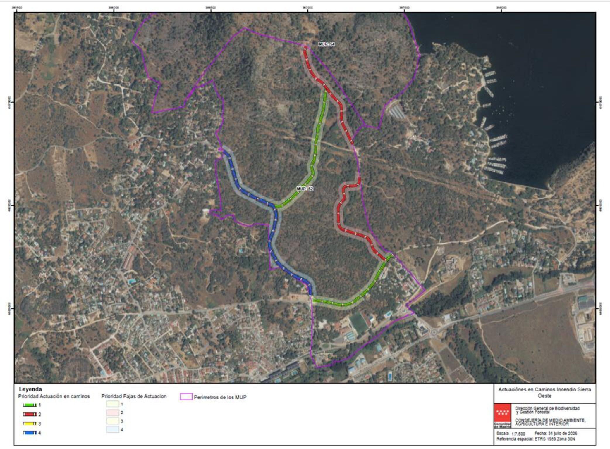 Plano de actuaciones previstas del MUP 52