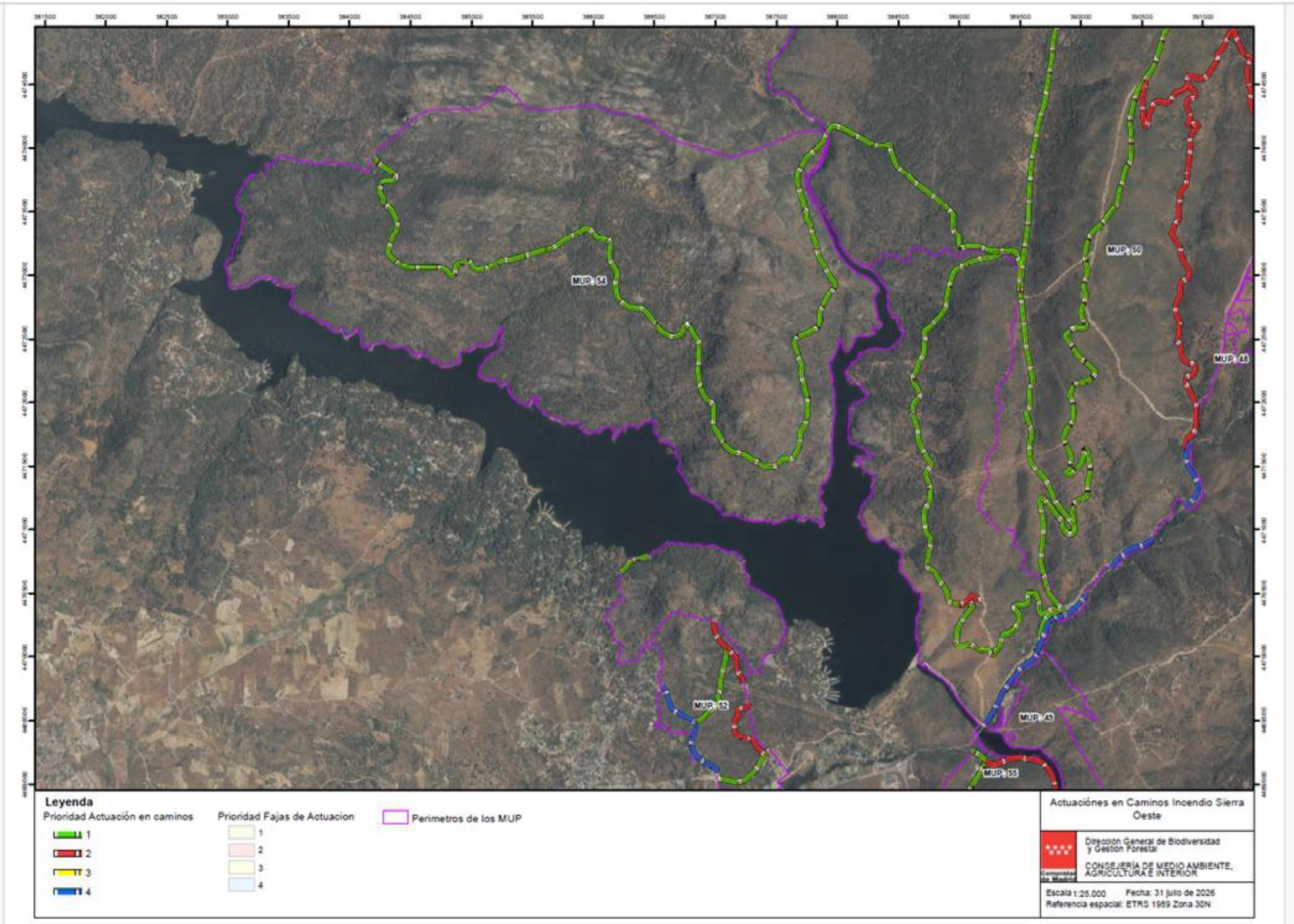 Plano de actuaciones previstas del MUP 54