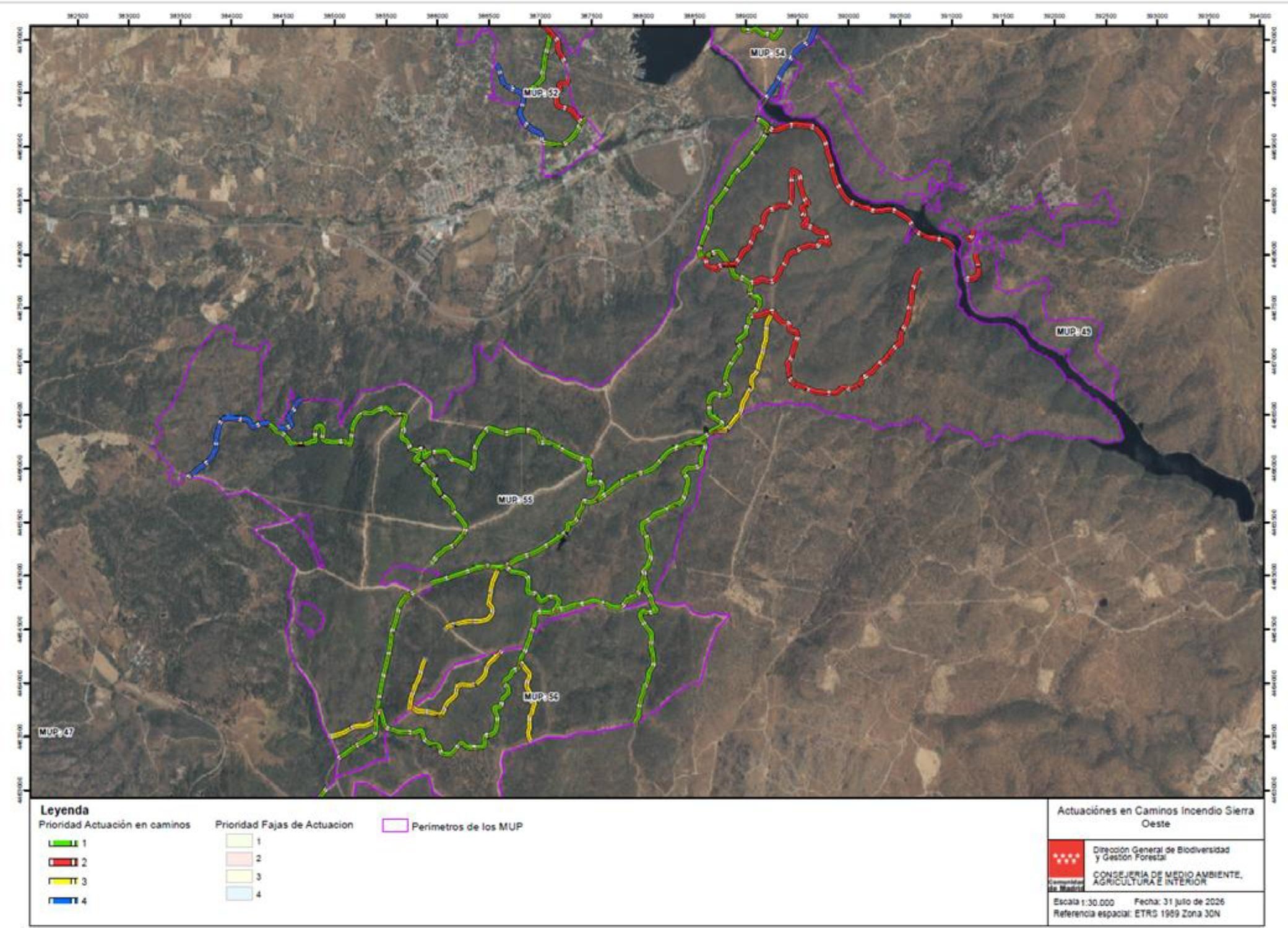 Plano de actuaciones previstas del MUP 55